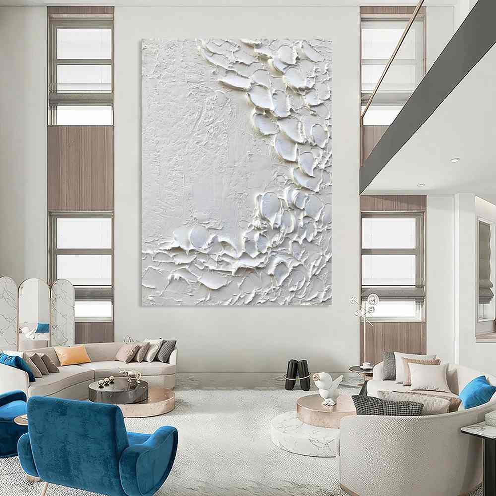 Botanical_White_Textured_Impasto_Blooms_Wall_Art_AASJ6 wall art